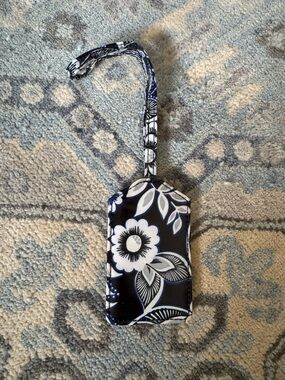 Vera Bradley Black, Blue and White Floral Luggage Tag